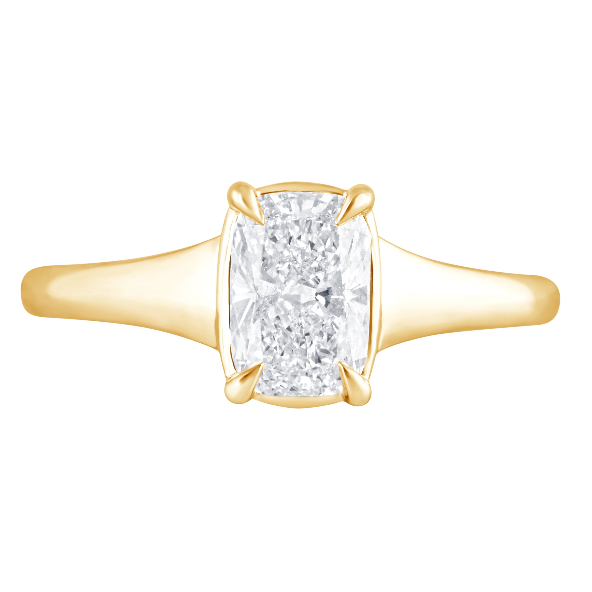 Brilliance Fine Jewelry Women's 1 Ct. Elongated Cushion Cut Lab Grown Diamond Ring in Gold Vermeil - Image 2