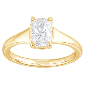 Brilliance Fine Jewelry Women's 1 Ct. Elongated Cushion Cut Lab Grown Diamond Ring in Gold Vermeil