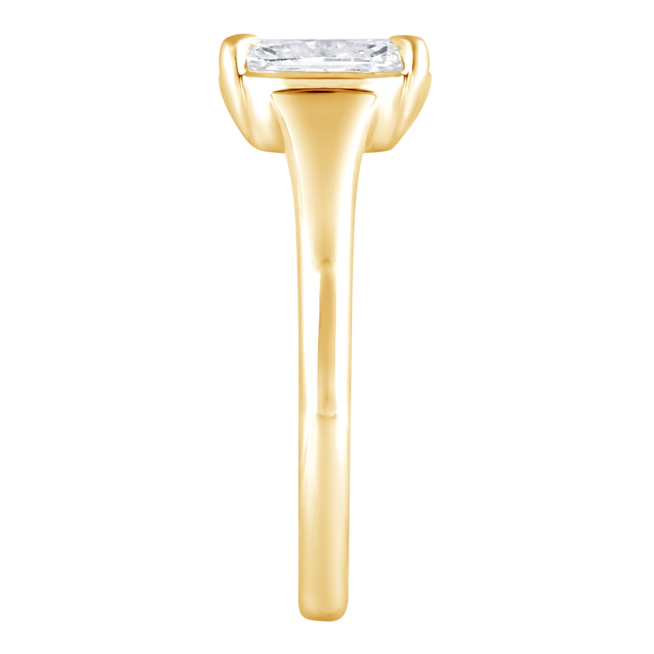 Brilliance Fine Jewelry Women's 1 Ct. Elongated Cushion Cut Lab Grown Diamond Ring in Gold Vermeil - Image 3