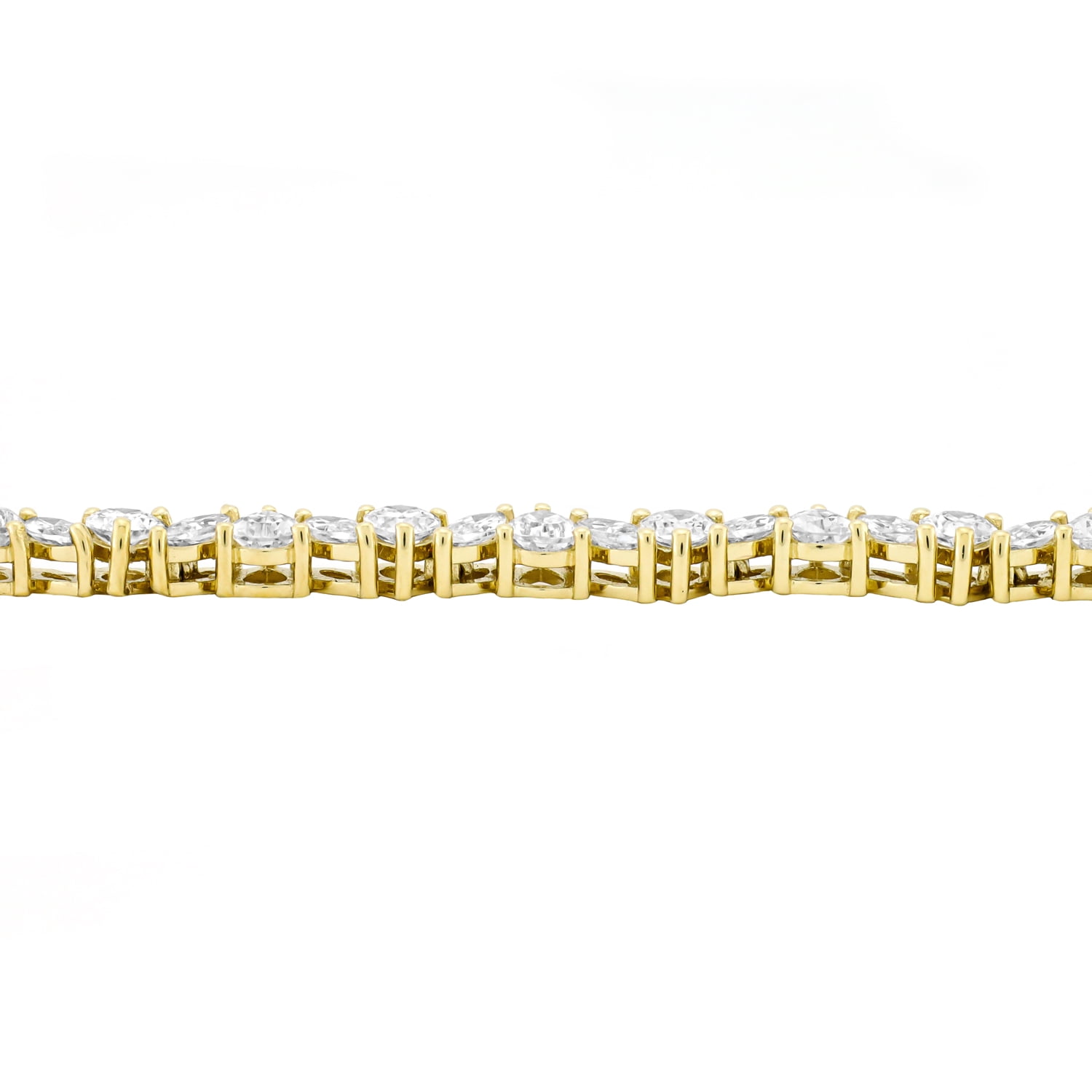Brilliance Fine Jewelry Women’s 14K Gold Plated.925 Sterling Silver Simulated Marquise and Pear White Diamond Bracelet, 7.25" - Image 4