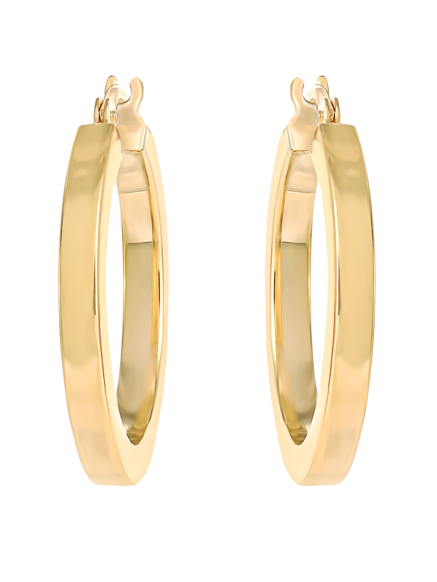 Brilliance Fine Jewelry Women’s 14K Yellow Gold Square Tube Hoop Earrings - Image 4