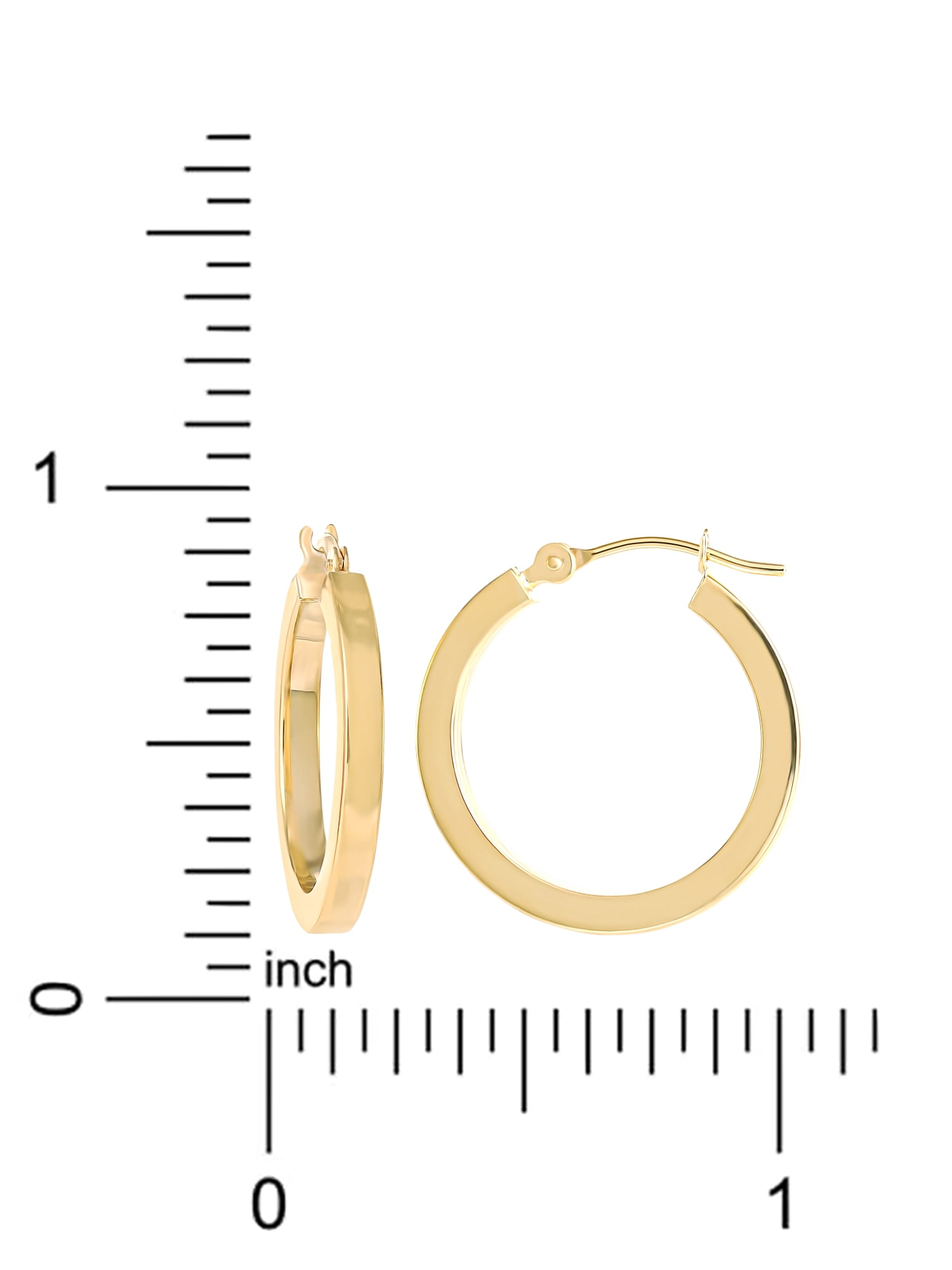 Brilliance Fine Jewelry Women’s 14K Yellow Gold Square Tube Hoop Earrings - Image 2