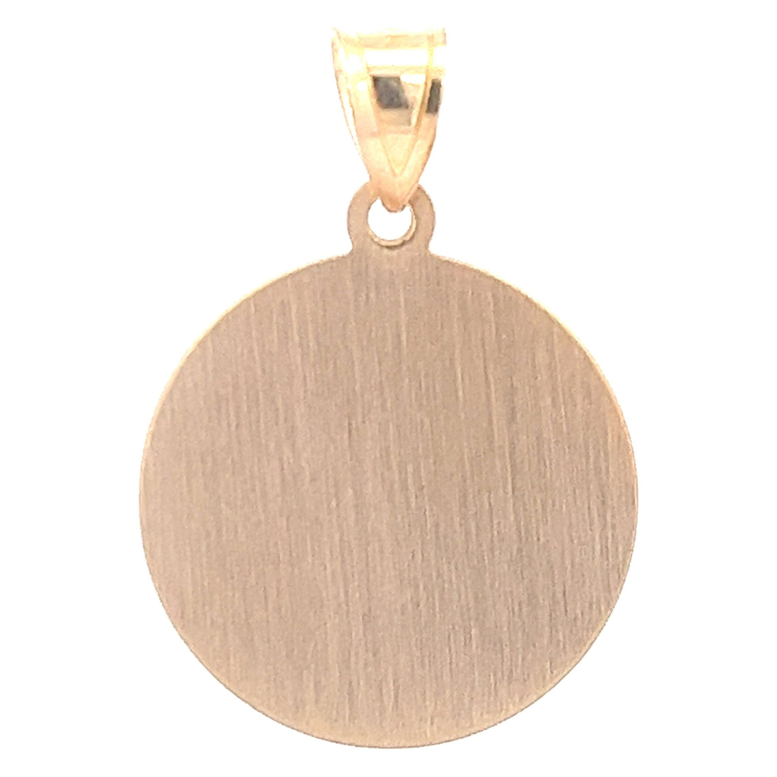 Brilliance Fine Jewelry14 KT Yellow Gold Saint Christopher Medal Round Religious Pendant - Image 4