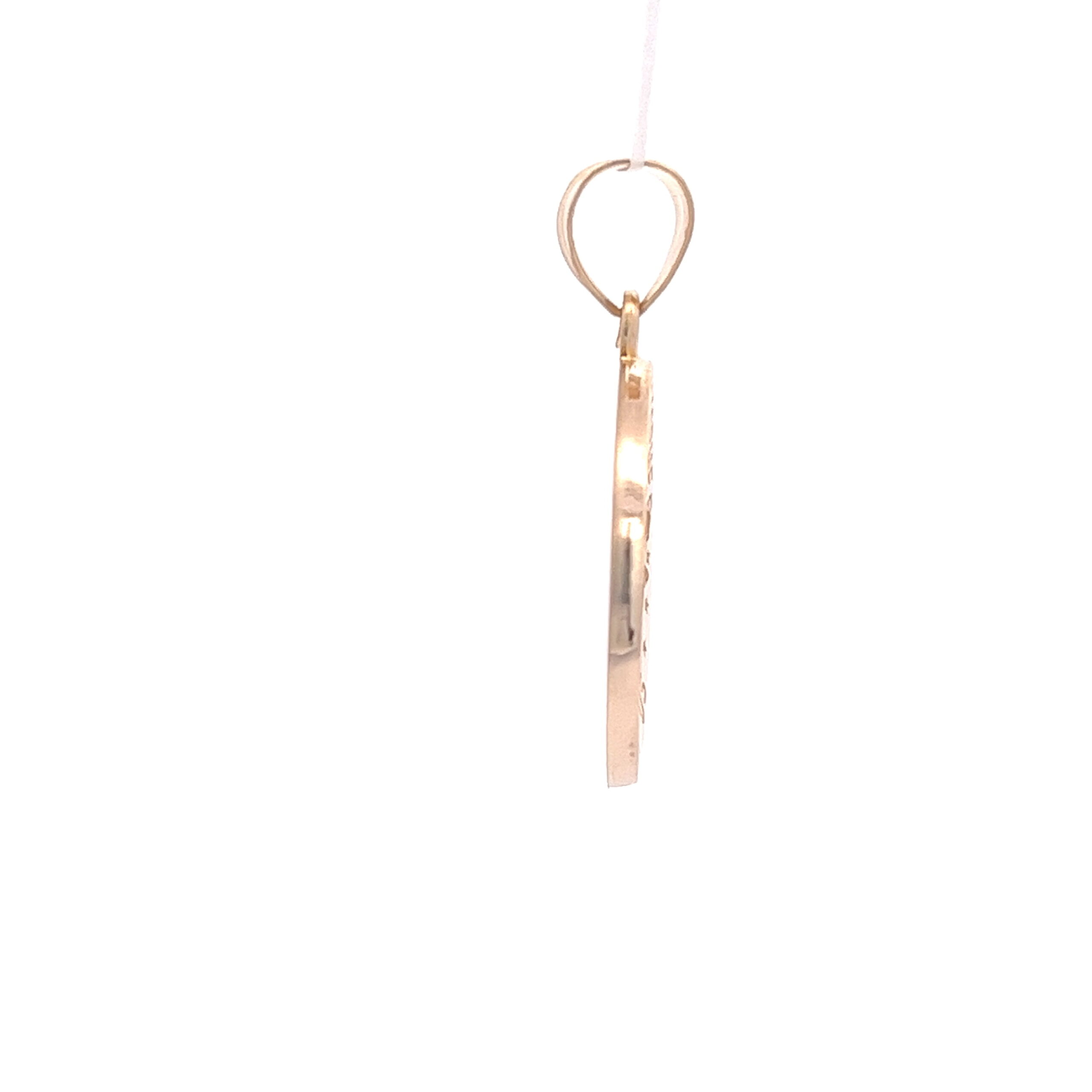 Brilliance Fine Jewelry14 KT Yellow Gold Saint Christopher Medal Round Religious Pendant - Image 3