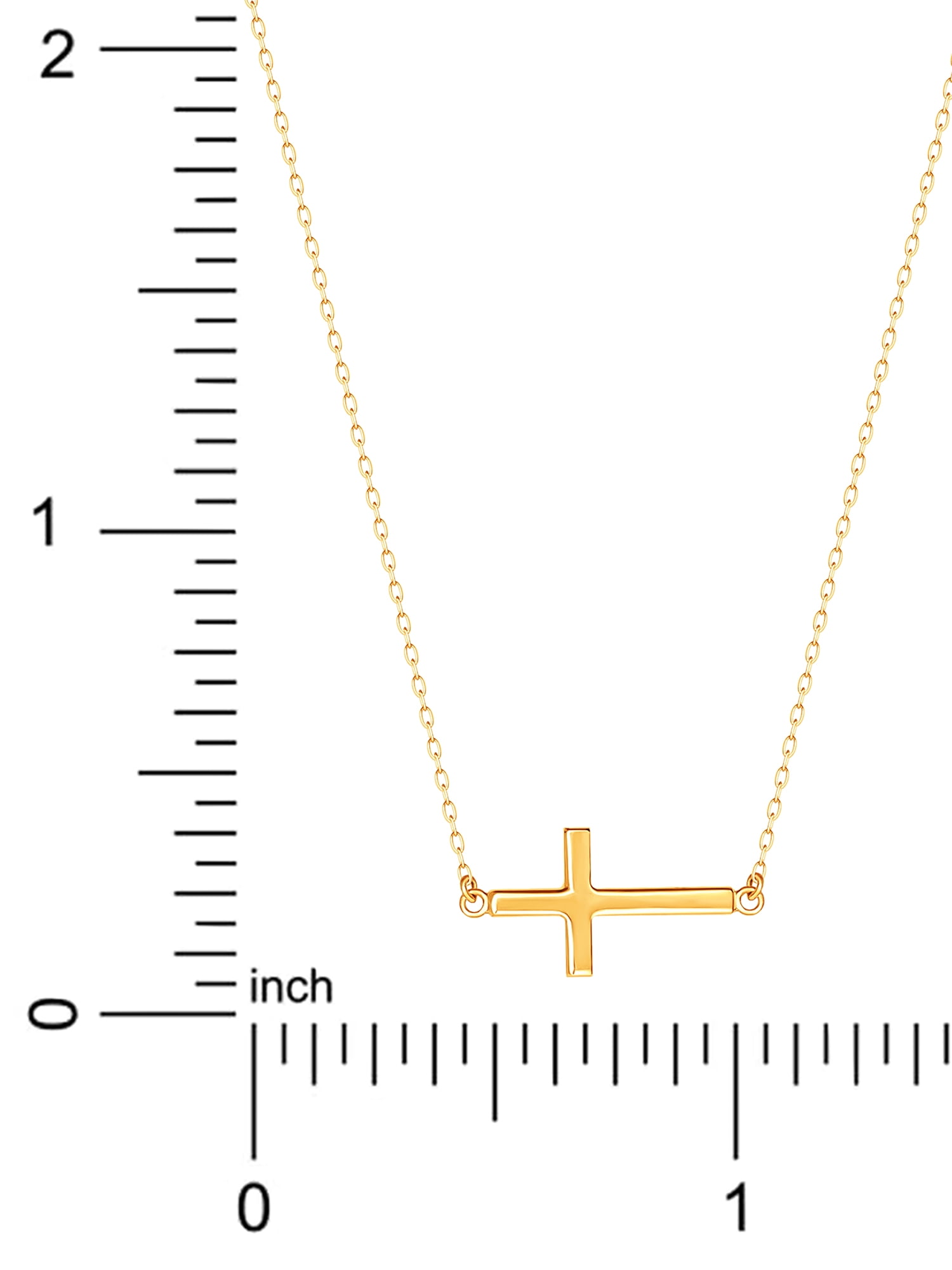 Brilliance Fine, Sterling Silver, 18kt Gold Plated, Women's Cross Pendant Necklace - Image 2
