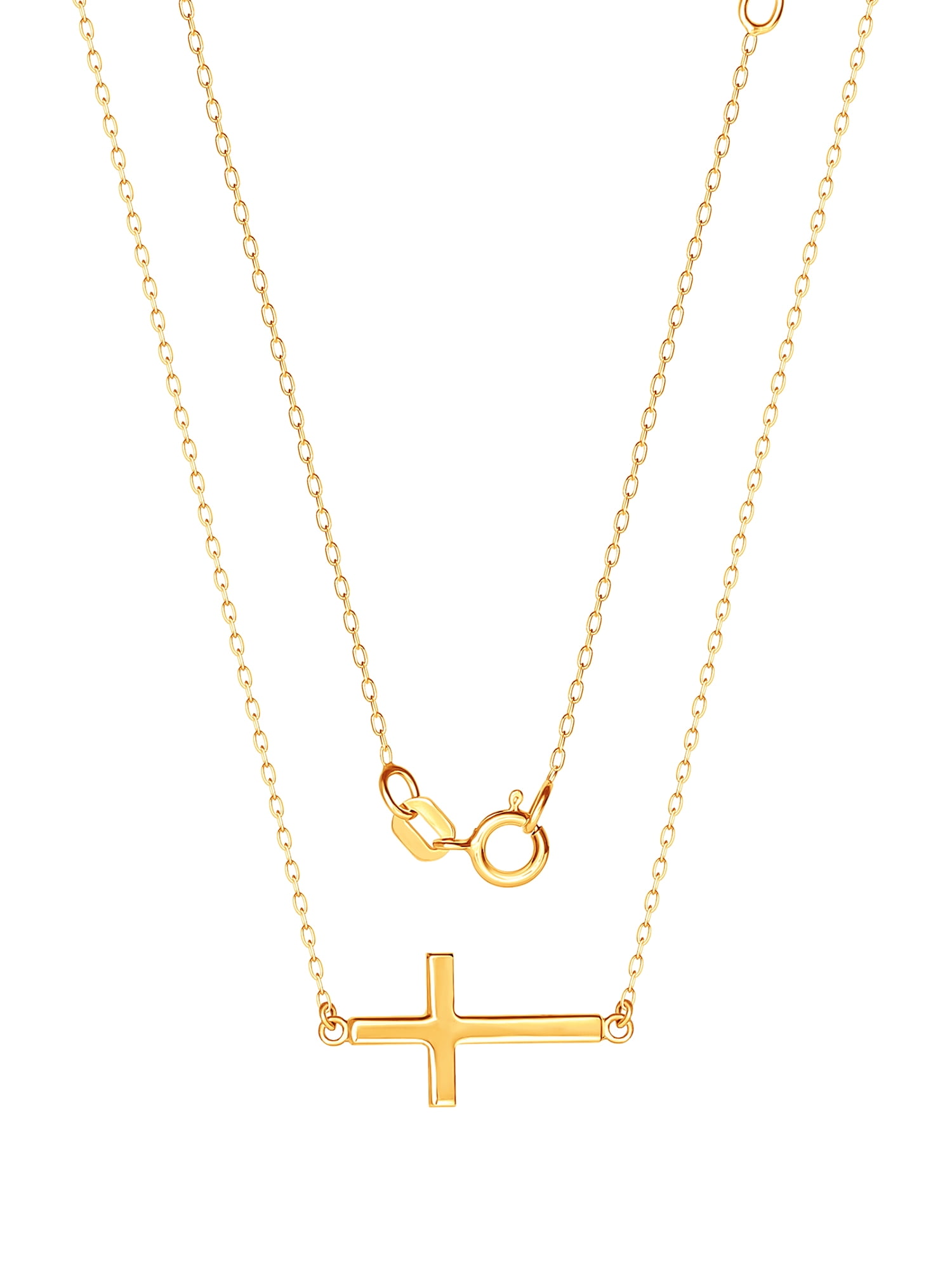 Brilliance Fine, Sterling Silver, 18kt Gold Plated, Women's Cross Pendant Necklace - Image 5