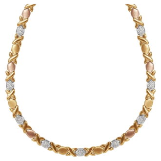 Brilliance Fine Women's Hugs and Kisses Gold-Plated Sterling Silver Necklace, 17.5 Inches