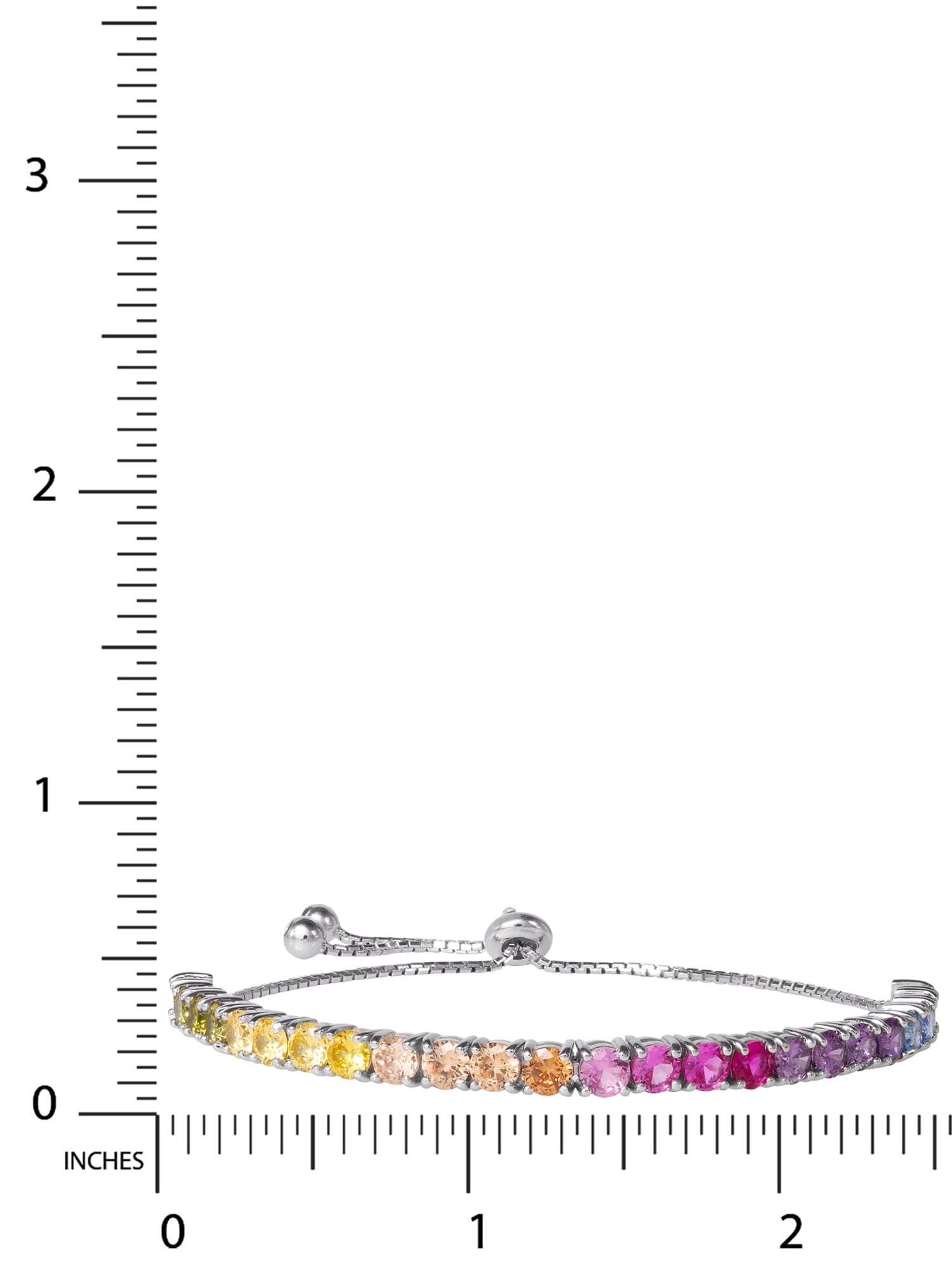 Brilliance Fine Women's Jewelry Sterling Silver Multi Simulated Diamond Bolo Adustable Bracelet - Image 2