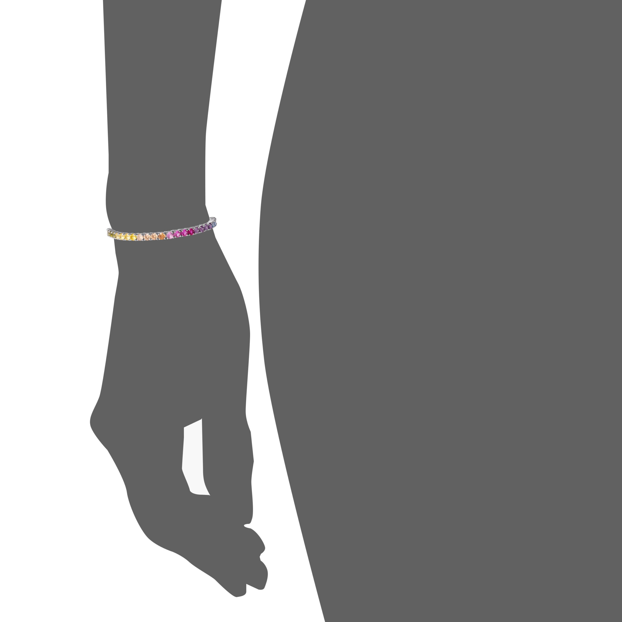 Brilliance Fine Women's Jewelry Sterling Silver Multi Simulated Diamond Bolo Adustable Bracelet - Image 3