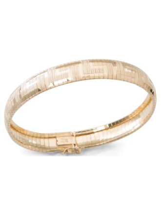 Brilliance Women's 10-Inch Greek Pattern Gold over Sterling Silver Omega Bracelet