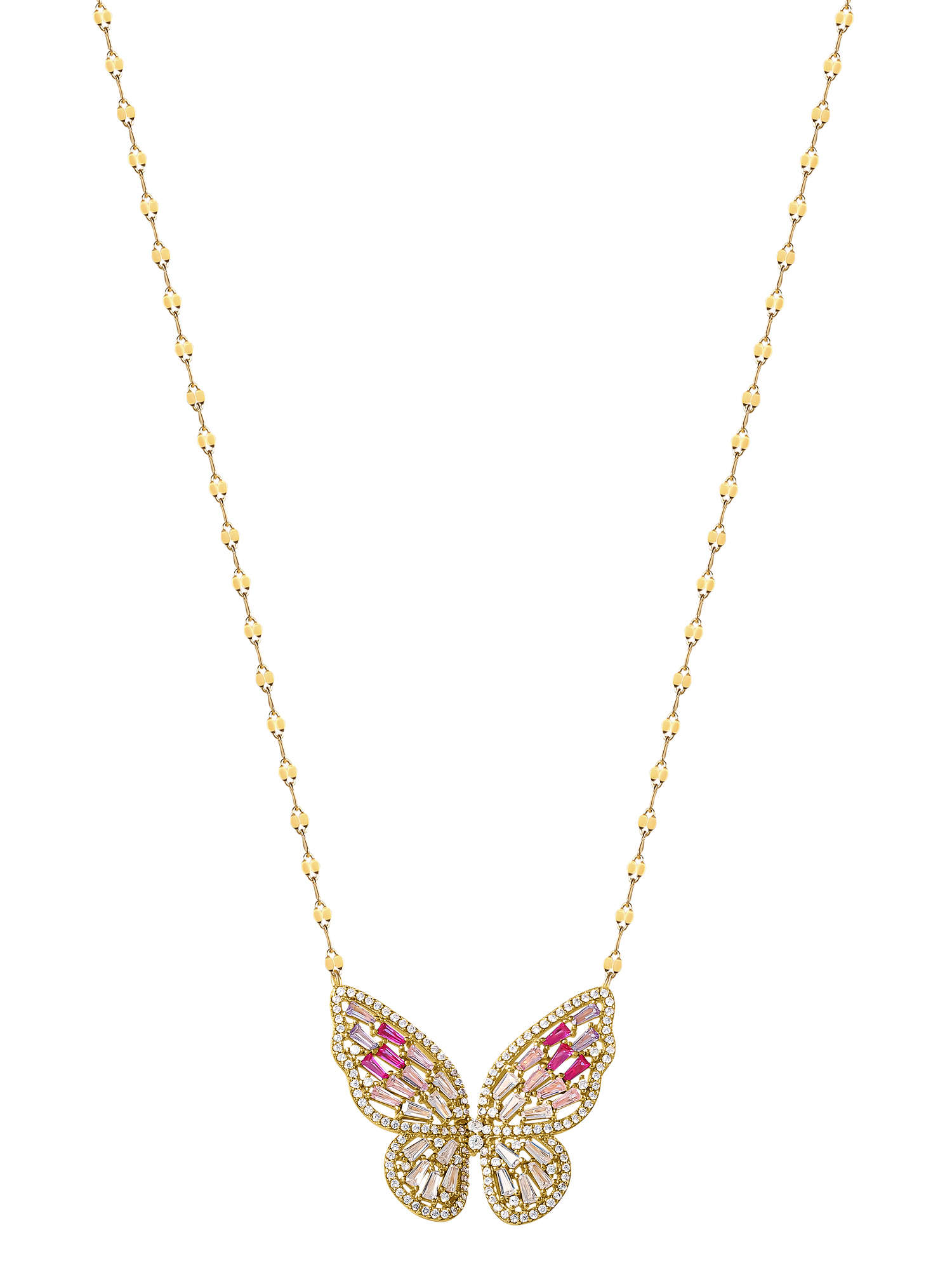 Brilliance Women's Jewelry Gold Plated Sterling Silver CZ Butterfly Necklace - Image 4