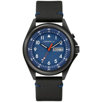 Caravelle by Bulova Men's Black Leather Strap Watch - 45C118