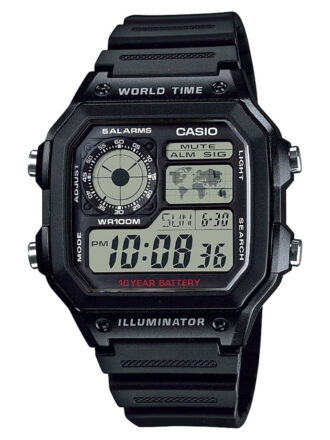 Casio Adult Men's Digital Resin Square Plastic Watch AE1200WH-1A