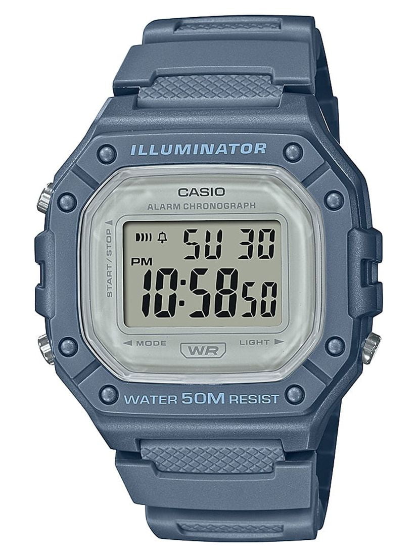 Casio Adult Unisex Black Sport Digital Watch Silicone Strap W218HC-2AV