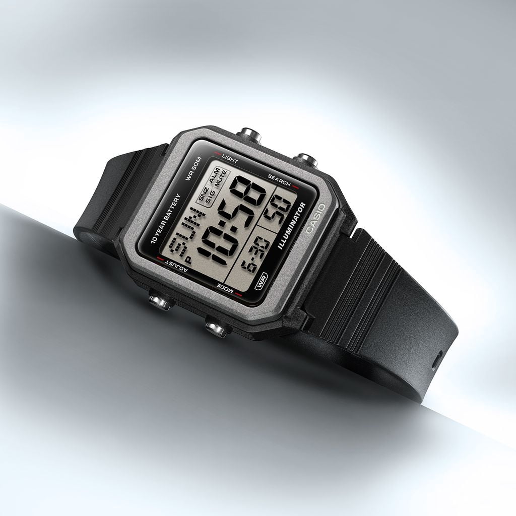 CASIO BLACK DIGITAL RESIN 10 YR BATTERY 50M WR W221H-1AVKC - Image 2