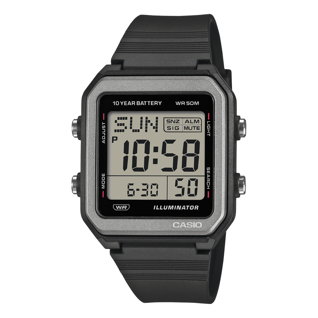 CASIO BLACK DIGITAL RESIN 10 YR BATTERY 50M WR W221H-1AVKC - Image 3