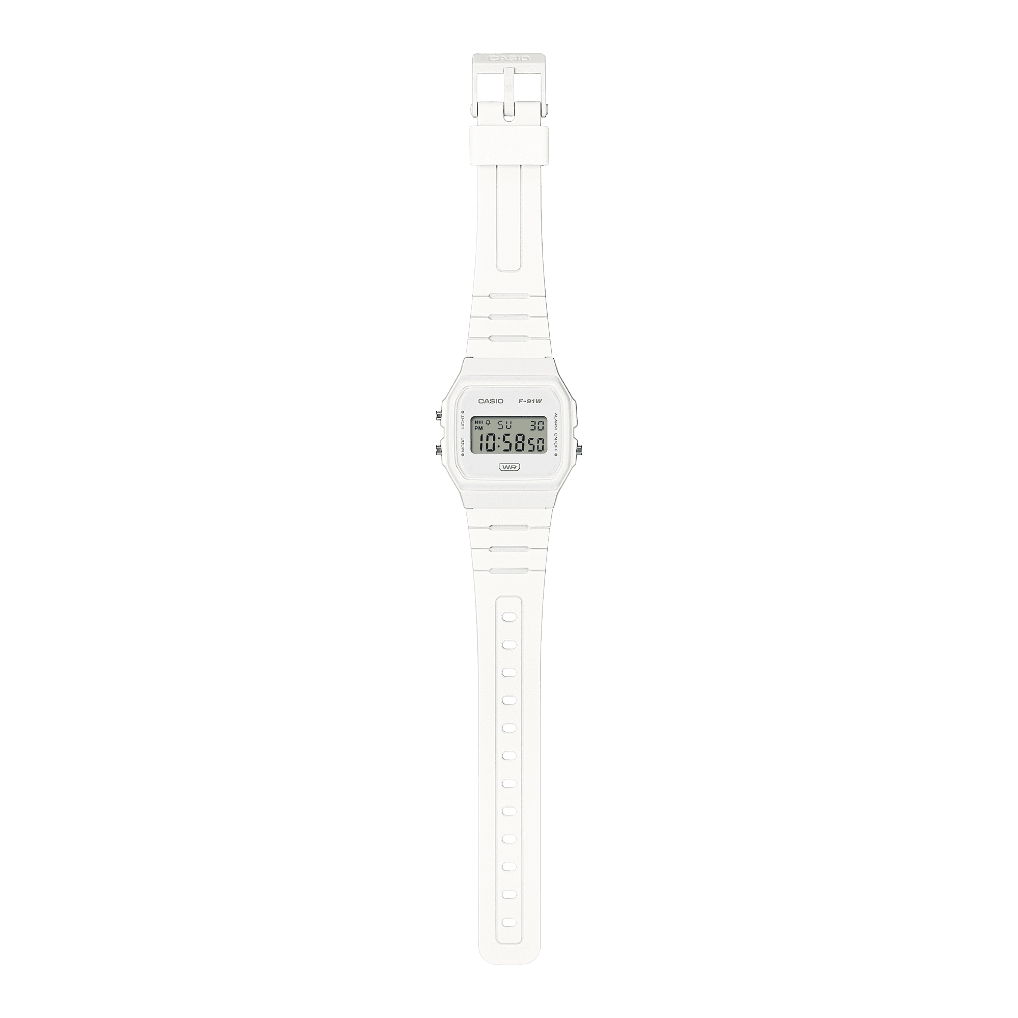 Casio Digital Lcd Classic Wristwatch 7-Yr Battery Bio-Based Resin Band F91 White - Image 3