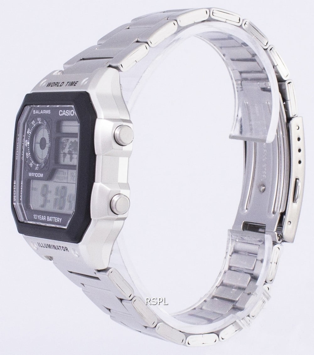 Casio Digital World Time WR100M AE-1200WHD-1AVDF AE-1200WHD-1AV Men's Watch - Image 3