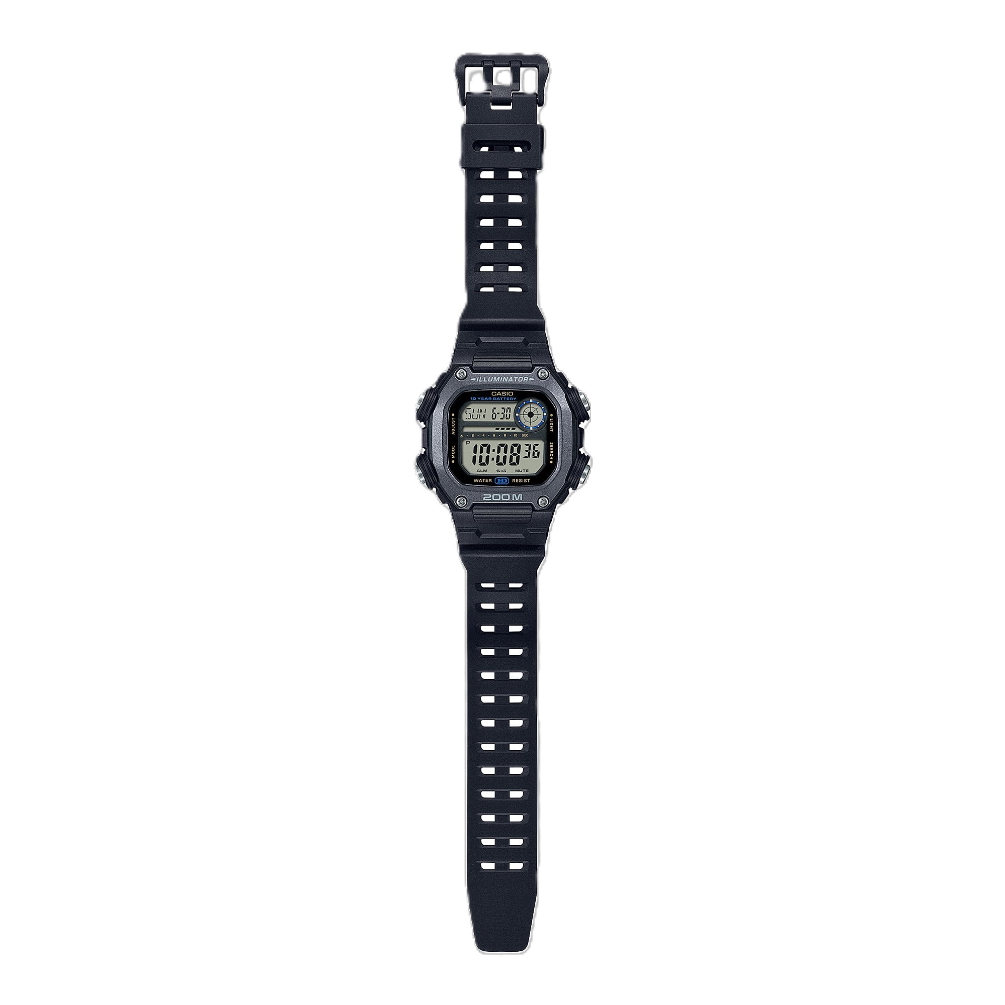 Casio DW291H-1AV Men's Heavy Duty Digital Sport Watch - Black/Silver - Image 4