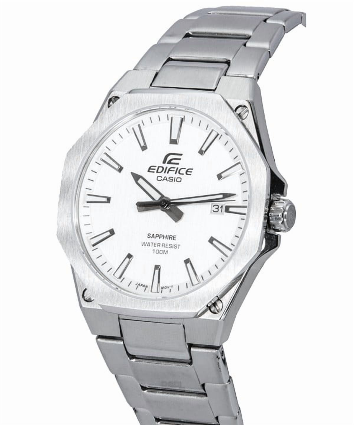 Casio Edifice Stainless Steel White Dial Quartz EFR-S108D-7A EFRS108D-7 100M Men's Watch - Image 3