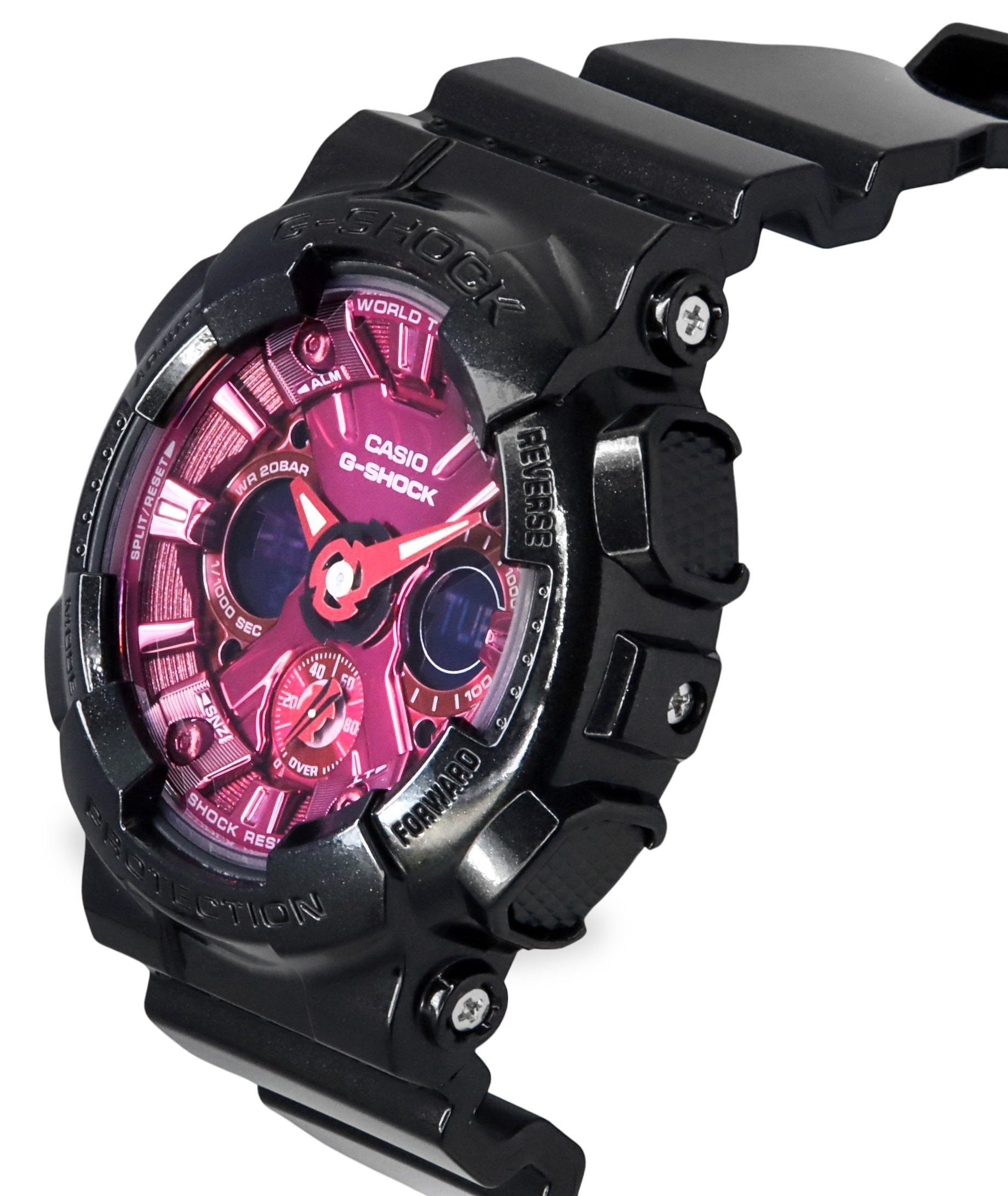 Casio G-Shock Analog Digital Resin Strap Burgundy Dial Quartz GMA-S120RB-1A 200M Women's Watch - Image 3