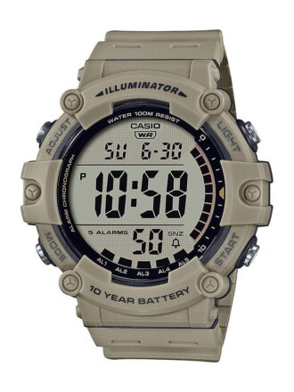 Casio Large LCD Digital Wristwatch Adult Mens Tan