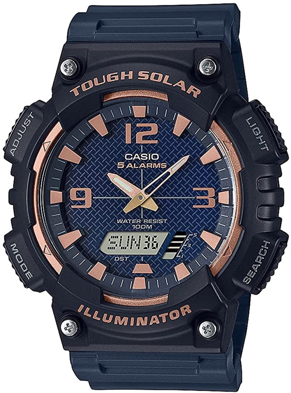 Casio Men's Ana-Digi Solar 100m Black Stainless Steel/Resin Watch AQS810W-2A3V