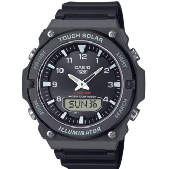 Casio Men's Black Solar Powered Analog-Digital 100mm Casual Watch AQS820W-1AV