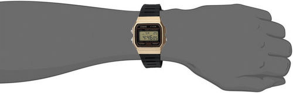 Casio Men's Casual Digital Black Resin Sport Watch, Gold Case F91WM-9A - Image 2