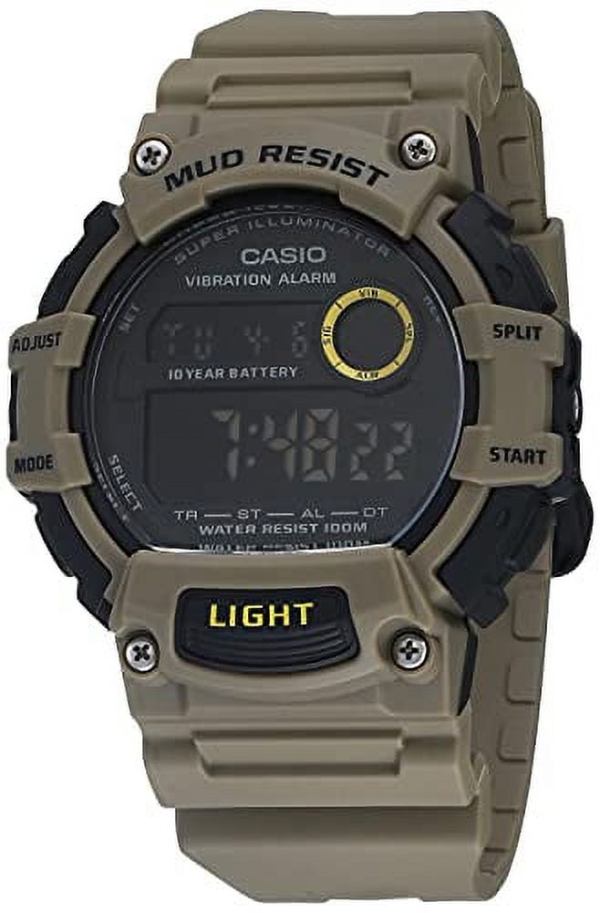Casio Men's Classic Digital Mud Resistant 100m Khaki Resin Watch TRT110H-5BV