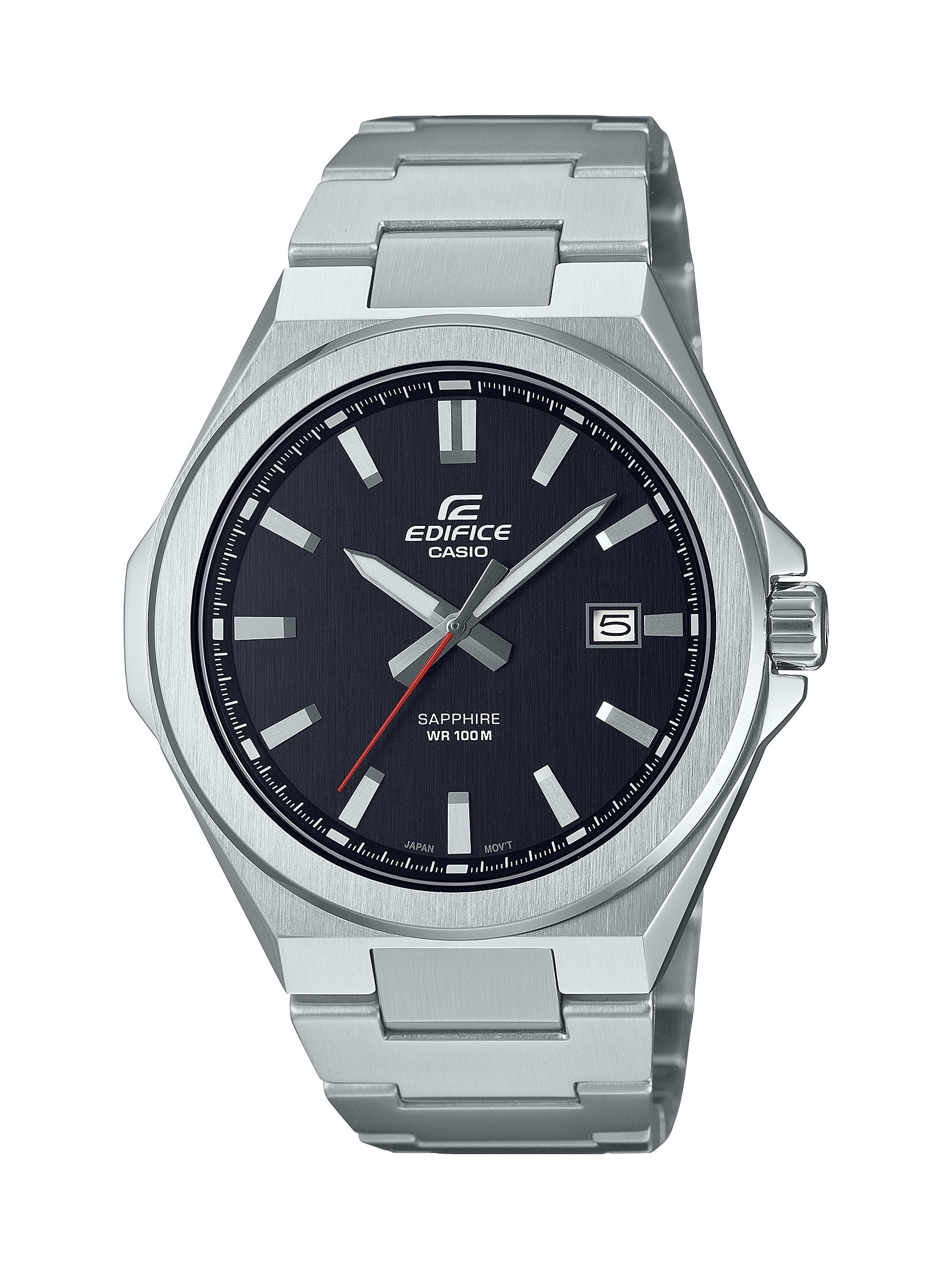 Casio Men's Edifice Classic Stainless Steel Bracelet Watch with Black Dial - EFB108D-1AV