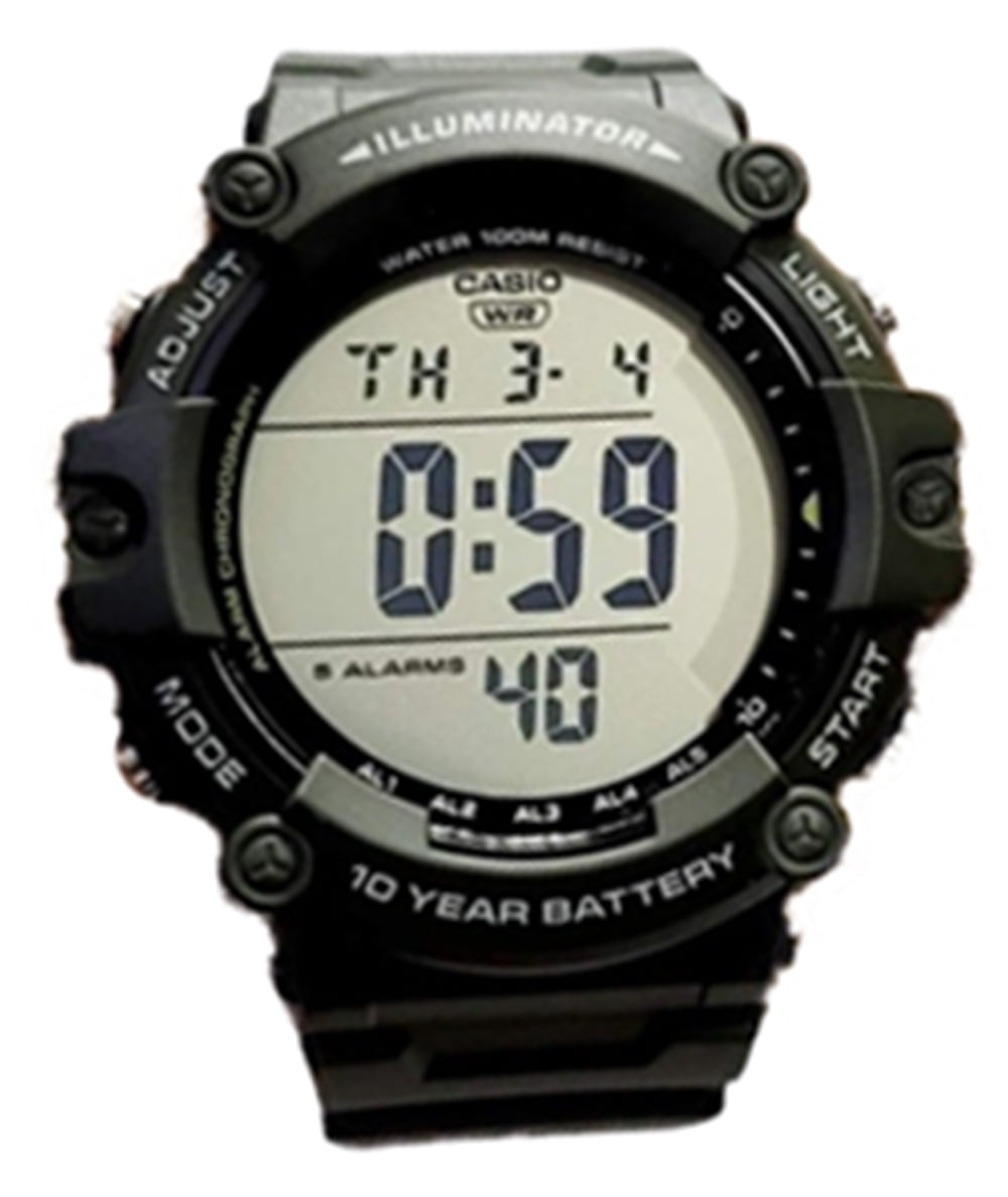 Casio Men's Illuminator Digital Quartz 100m Black Resin Watch AE1500WHX-1AV