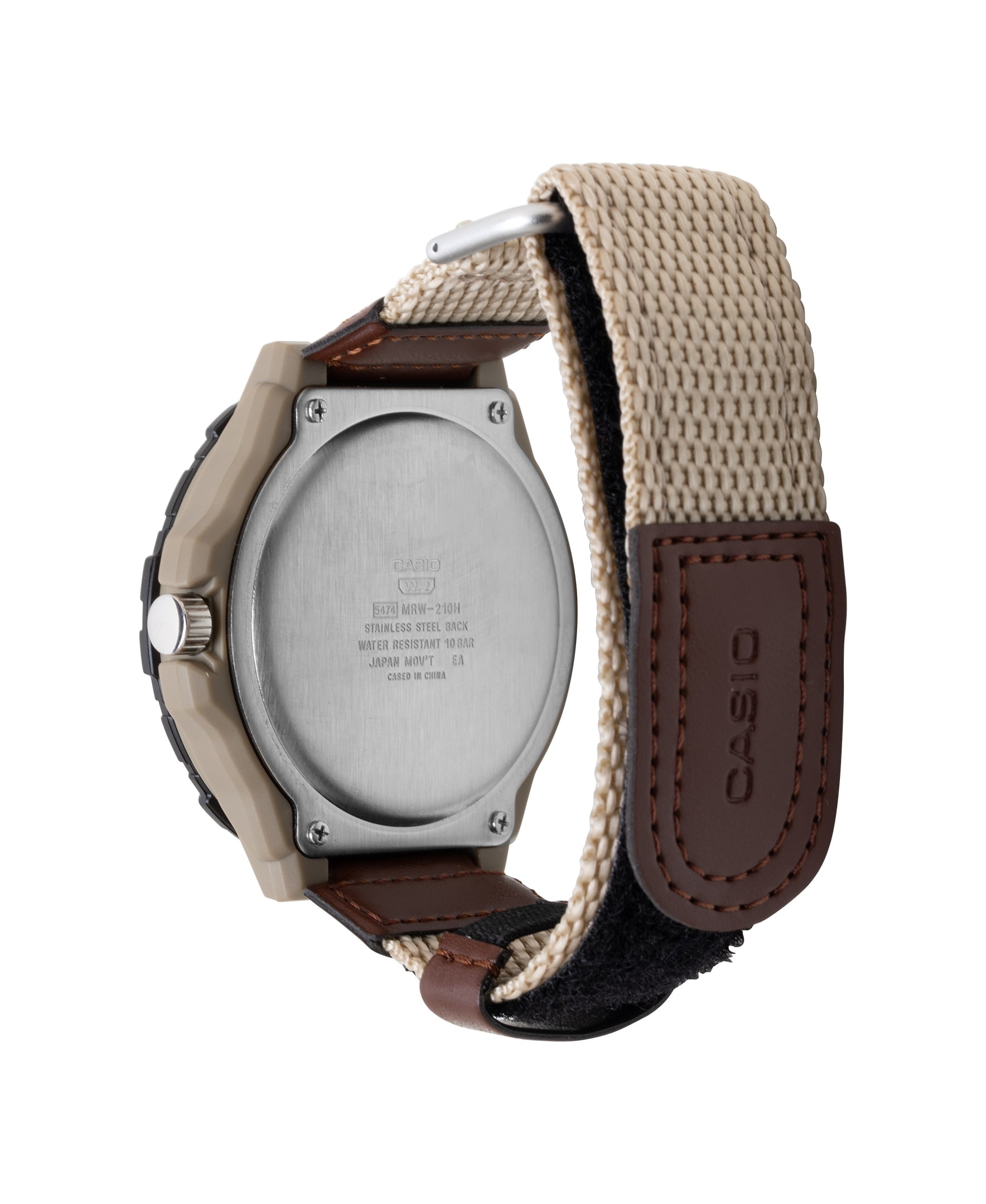 Casio Men's Large Dial Analog Sport Watch with Khaki Nylon Strap - Image 5