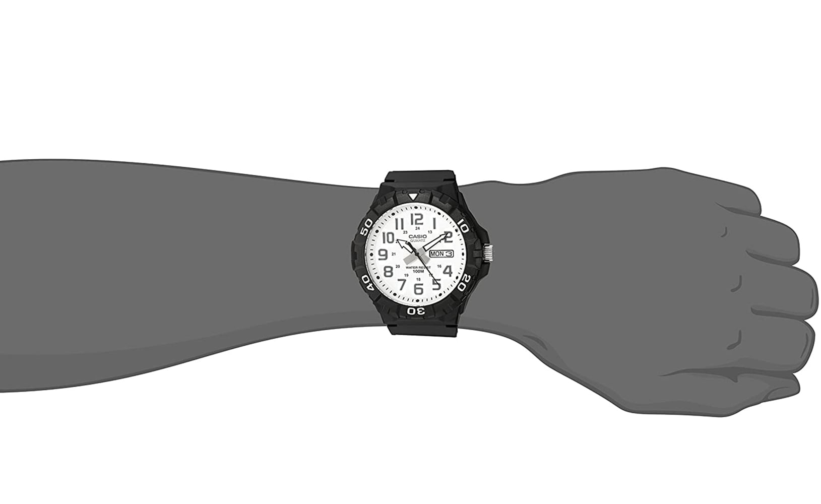 Casio Men's Oversized Dive Style Watch, Black/White MRW210H-7AV - Image 4