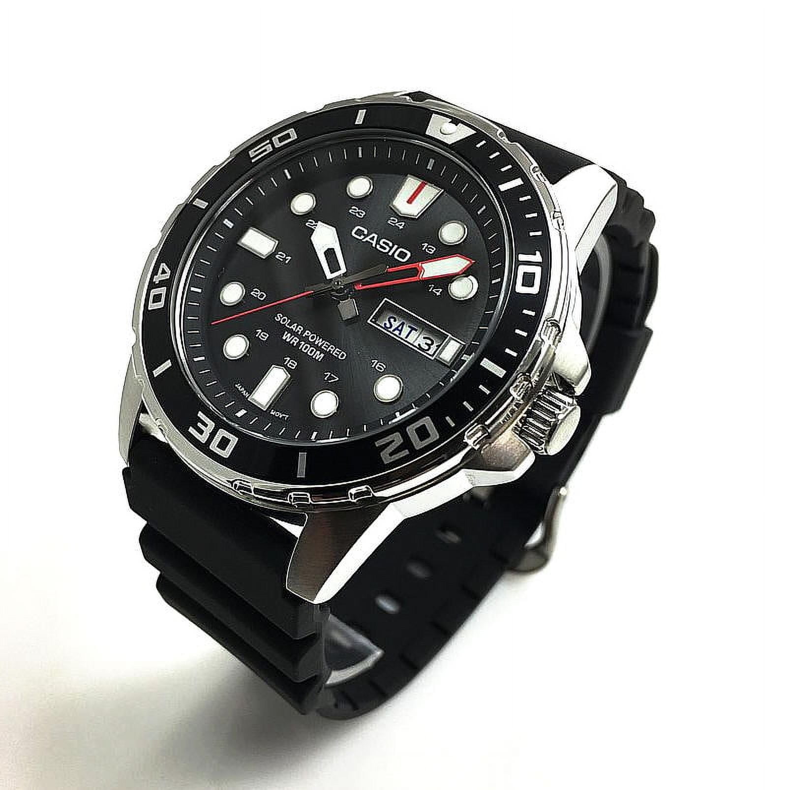 Casio Men's Solar Powered Analog Watch, Black Dial - Image 3