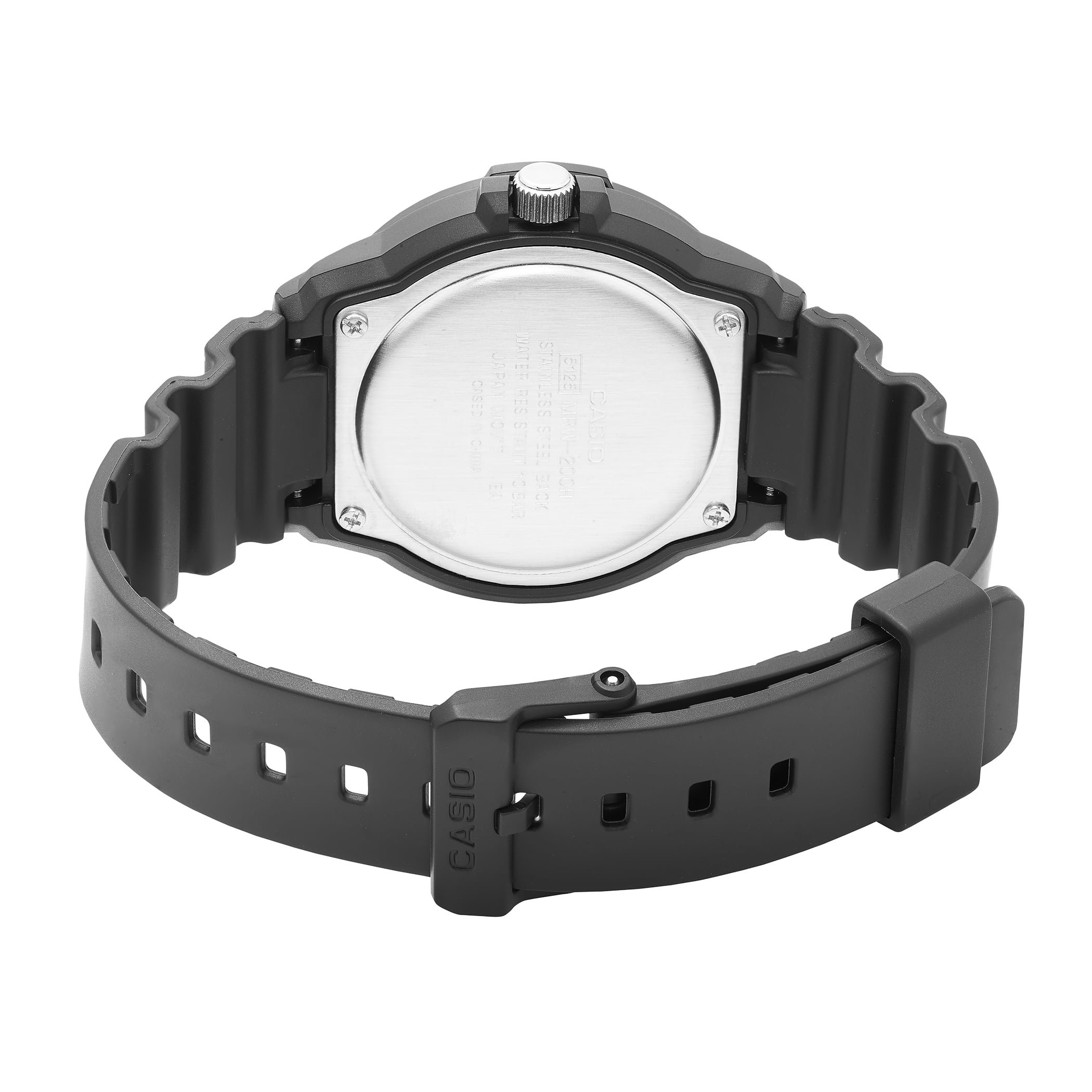 Casio Men's Sport Plastic Wrap Wristwatch, Black - Image 2