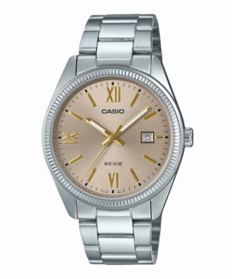 Casio Mens Stainless Steel Analog Watch Champagne Dial - MTP-1302DD-9AVDF