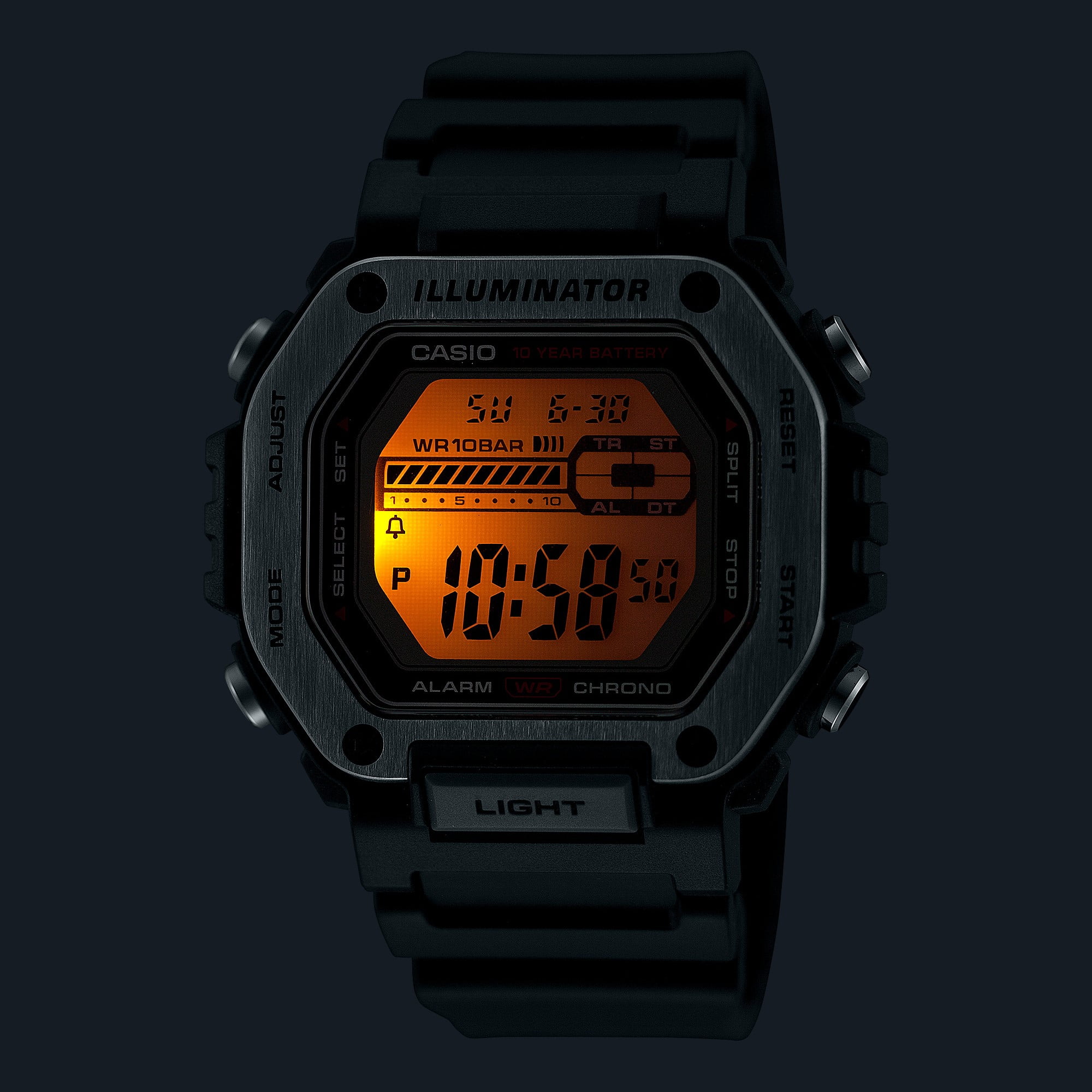 Casio Men's Stainless Steel Bezel Digital Sport Watch, Black MWD-110H-1AV - Image 4
