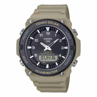 Casio Men's Tan Solar Powered Analog-Digital 100mm Casual Watch AQS820W-5AV
