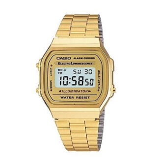 Casio Men's 'Vintage' Digital Illuminator Gold-Tone Stainless Steel Watch A168WG