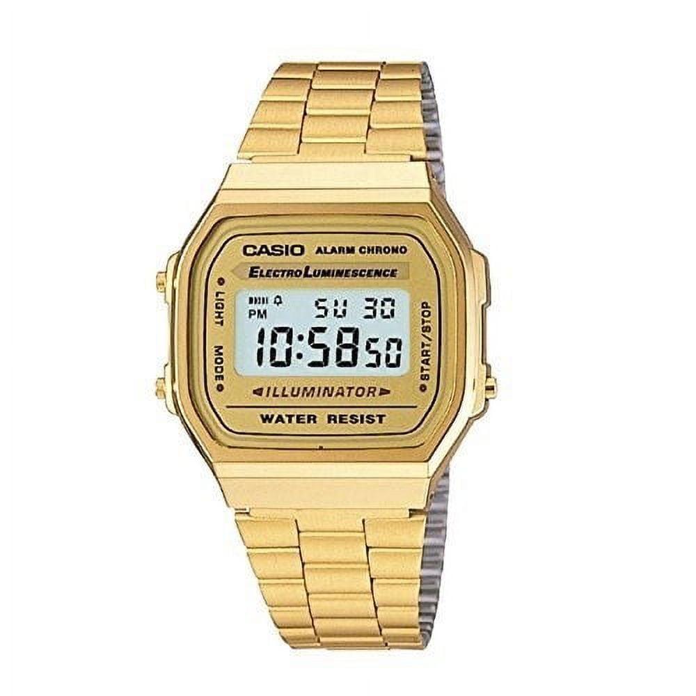 Casio Men's 'Vintage' Digital Illuminator Gold-Tone Stainless Steel Watch A168WG