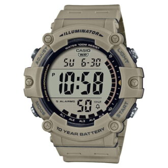 Casio Men's Wide Face Digital Tan Resin Strap Watch