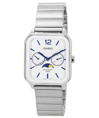 Casio Standard Analog Moon Phase Silver Dial Quartz MTP-M305D-7A Men's Watch