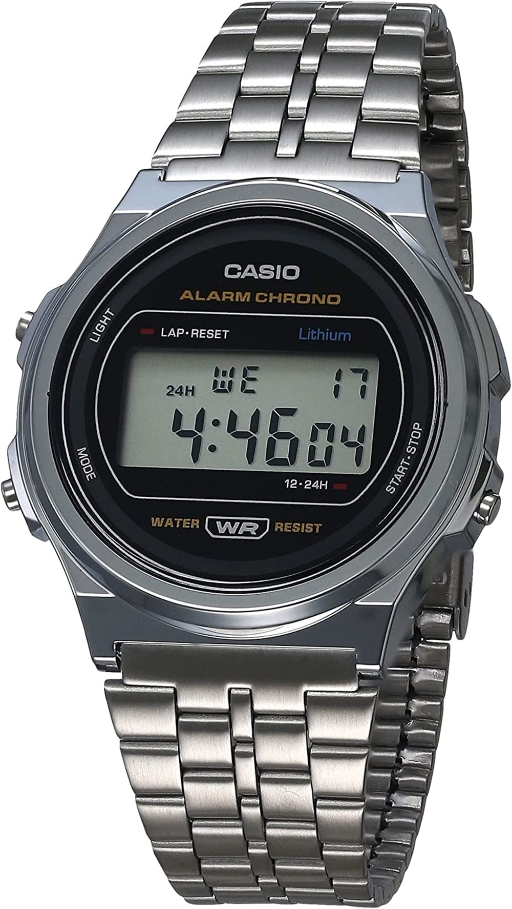 Casio Unisex Classic Digital Watch with Stainless Steel Bracelet A171WE-1A - Image 2