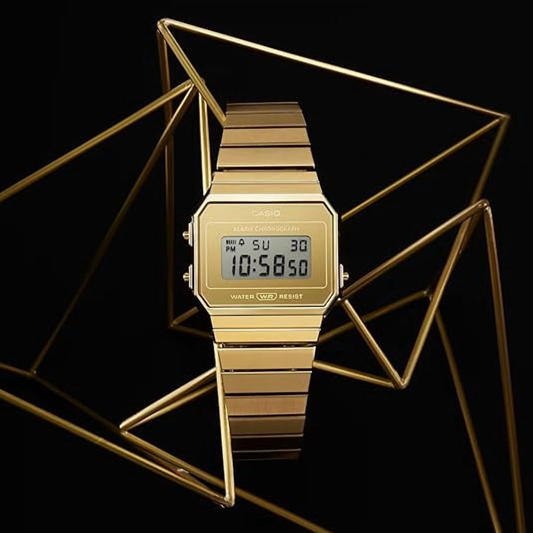 Casio Vintage A700 Series Unisex Gold Bracelet Quartz Watch A700WEVG-9AVT - Image 2
