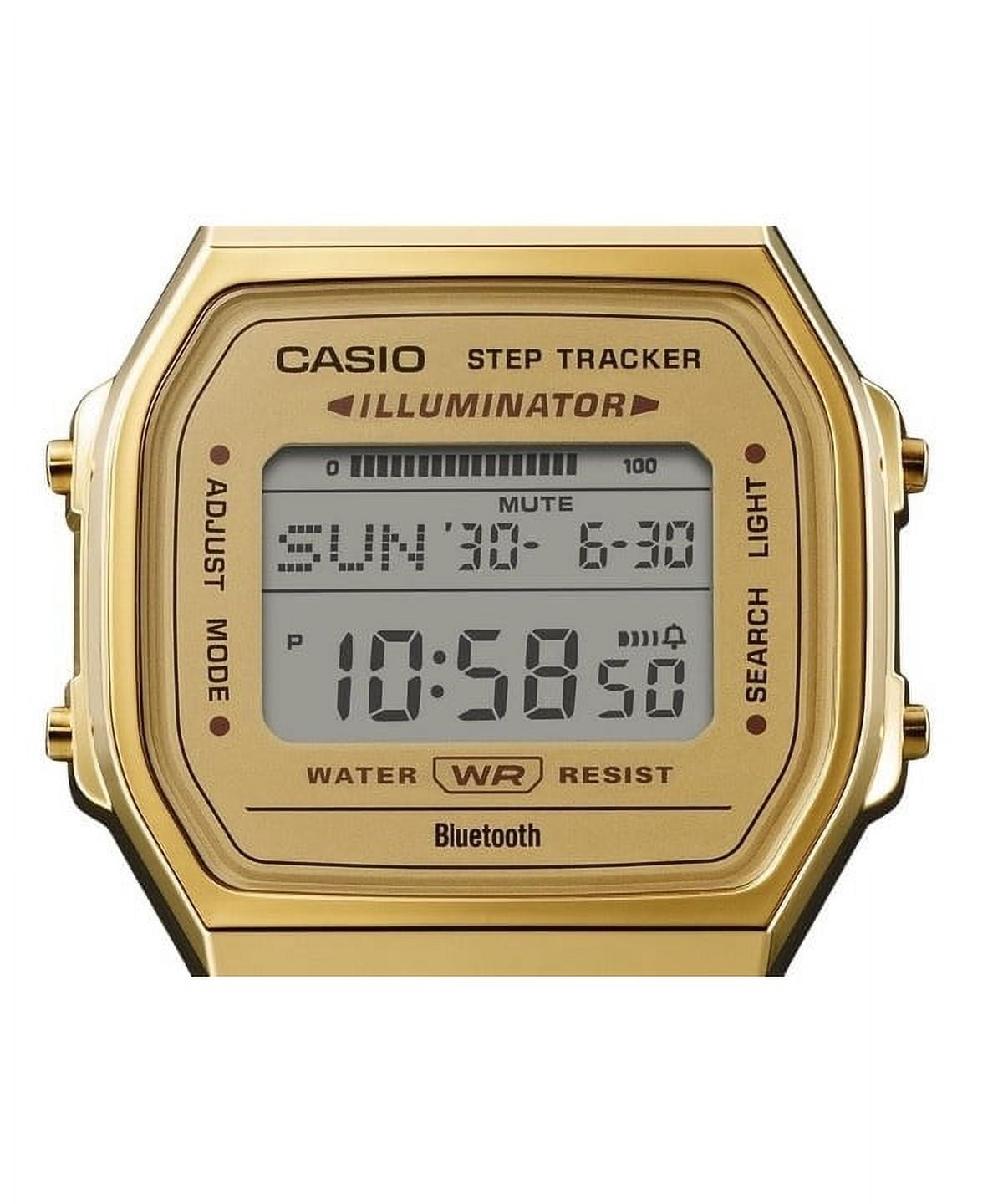Casio Vintage Digital Smartphone Link Gold Tone Stainless Steel Quartz ABL-100WEG-9A Unisex Watch - Image 2