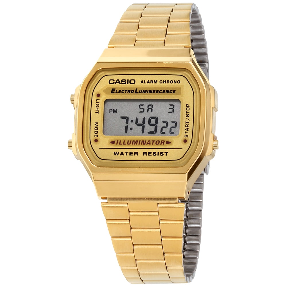 Casio Vintage Retro Gold Digital Dial Stainless Steel Unisex Watch A168WG9UR