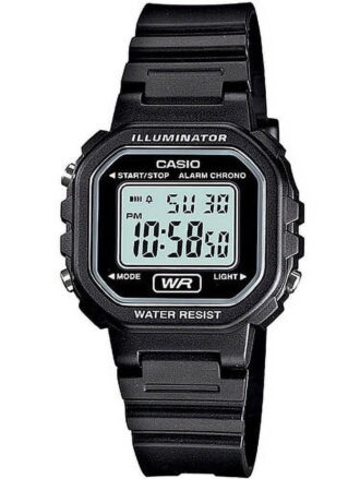 Casio Women's Digital Casual Watch, Black/White LA20WH-1A