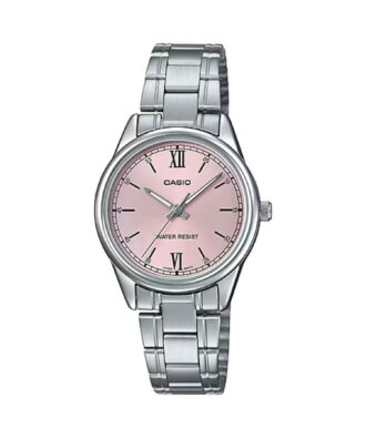 Casio Women’s Pink Dial Stainless Steel Bracelet Watch - LTP-V005D-4B2UDF
