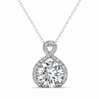 Cate & Chloe Alessandra 18k White Gold Plated Necklace with Simulated Diamond Crystals for Women